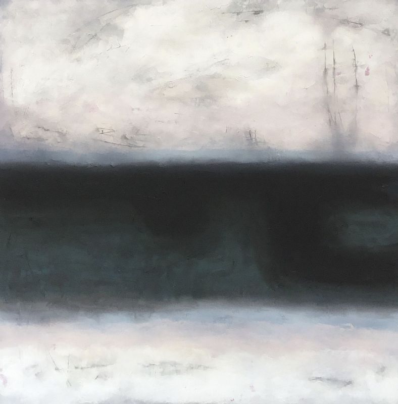 Painting by Veronica Dooley titled WATCHING THE HAZE TAKE THE HORIZON - Oil on Canvas · 80cm x 80cm